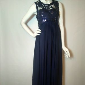 Navy Blue Ball Gown Prom Dress